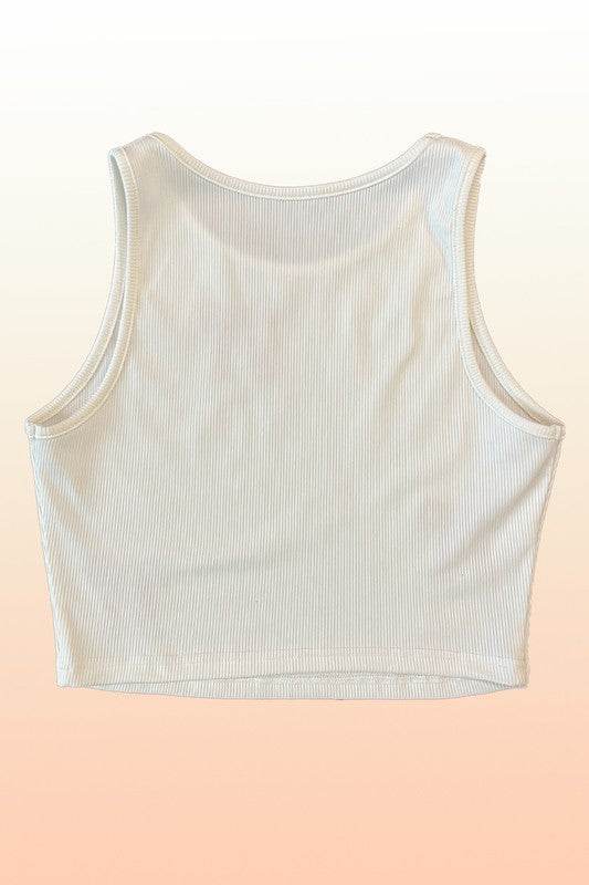 Ribbed knit bow embroidered tank - Shop Style & More | Fresh Looks, Everyday Deals & Free Shipping