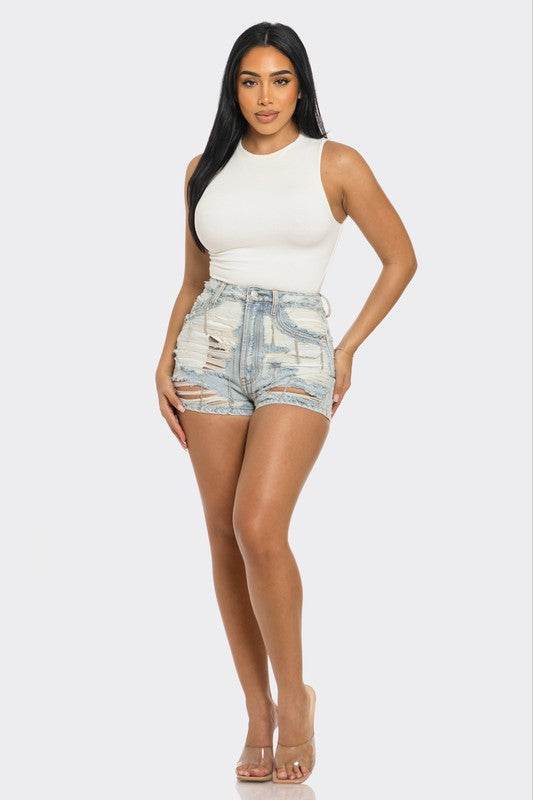 Rebel Spirit Distressed Denim Shorts - Shop Style & More | Fresh Looks, Everyday Deals & Free Shipping