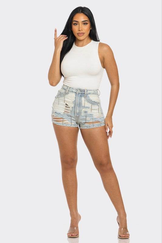 Rebel Spirit Distressed Denim Shorts - Shop Style & More | Fresh Looks, Everyday Deals & Free Shipping