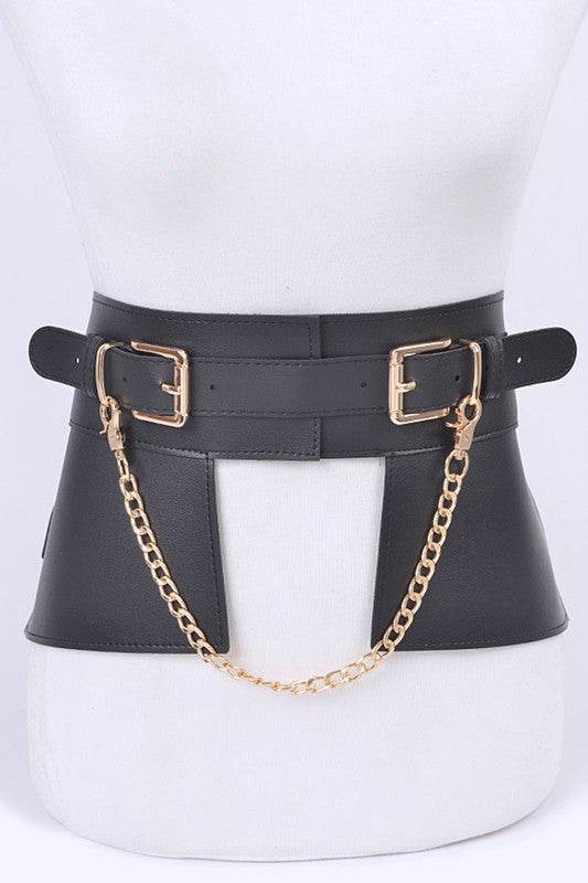 Chain Accent Faux Leather Skirt Belt - Shop Style & More | Fresh Looks, Everyday Deals & Free Shipping