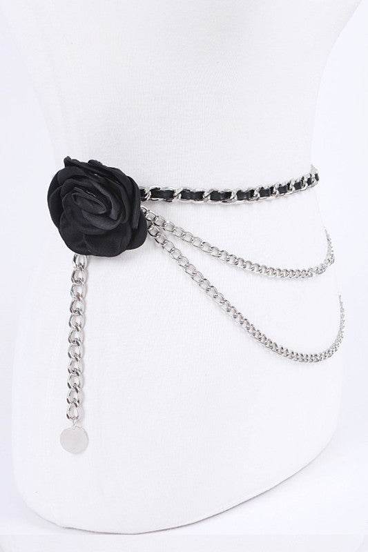 Satin Flower Iconic Layered Chain Belt - Shop Style & More | Fresh Looks, Everyday Deals & Free Shipping