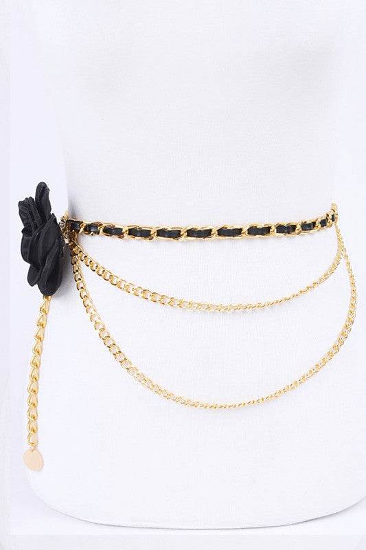 Satin Flower Iconic Layered Chain Belt - Shop Style & More | Fresh Looks, Everyday Deals & Free Shipping