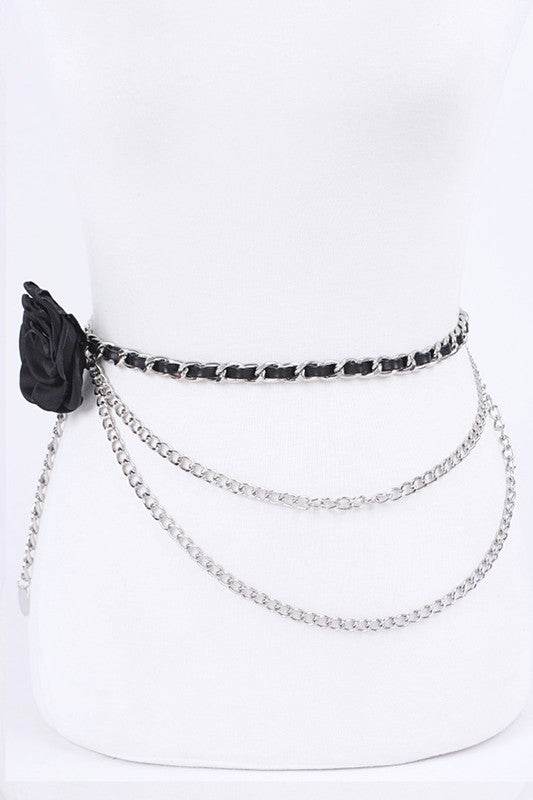Satin Flower Iconic Layered Chain Belt - Shop Style & More | Fresh Looks, Everyday Deals & Free Shipping
