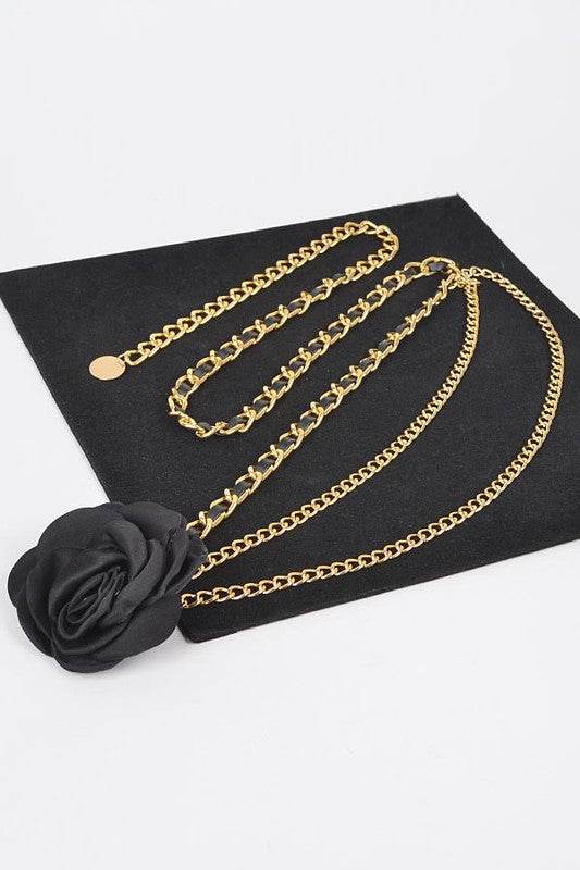 Satin Flower Iconic Layered Chain Belt - Shop Style & More | Fresh Looks, Everyday Deals & Free Shipping