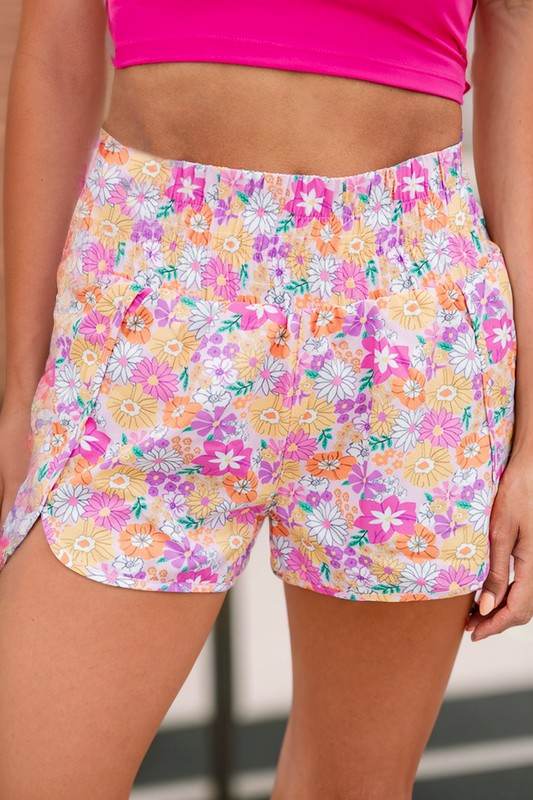Boho Floral Shirred High Waist Casual Shorts - Shop Style & More | Fresh Looks, Everyday Deals & Free Shipping