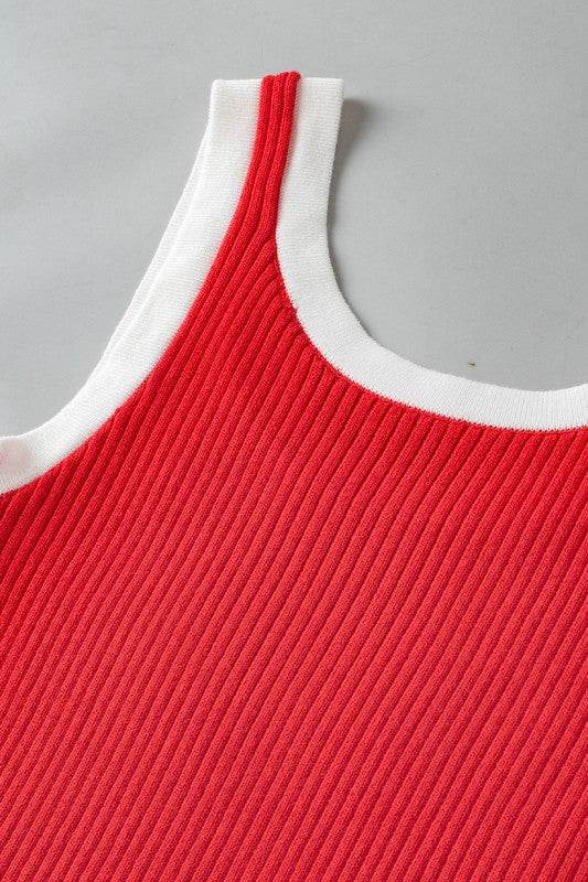 Colorblock Edge Ribbed Knit U Neck Tank Top - Shop Style & More | Fresh Looks, Everyday Deals & Free Shipping