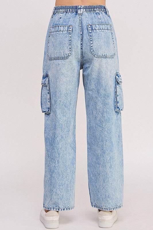 HIGH WAIST BAGGY DENIM CARGO ANKLE LENGTH TROUSERS - Shop Style & More | Fresh Looks, Everyday Deals & Free Shipping