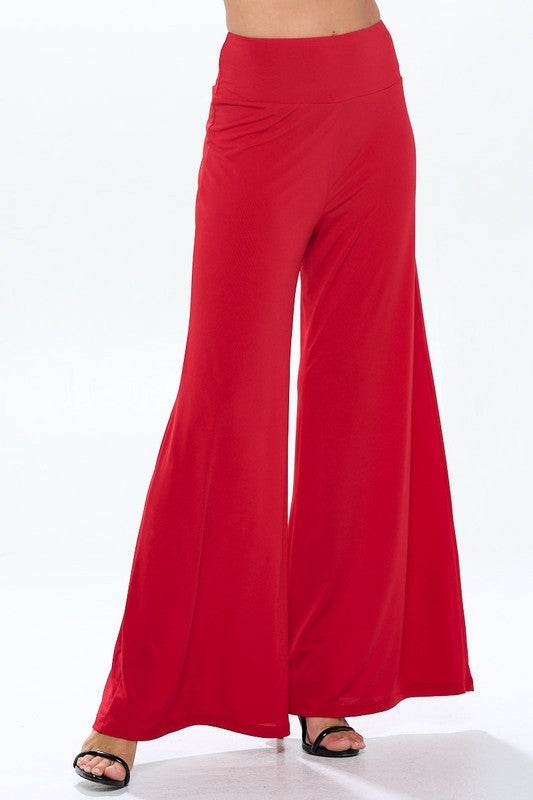 Made in USA Solid Wide Leg Pants w Thick Waistband - Shop Style & More | Fresh Looks, Everyday Deals & Free Shipping