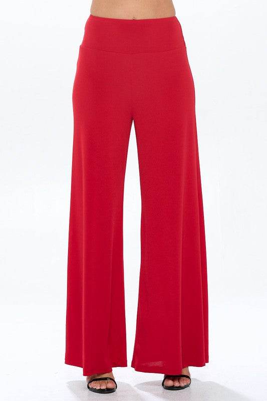 Made in USA Solid Wide Leg Pants w Thick Waistband - Shop Style & More | Fresh Looks, Everyday Deals & Free Shipping