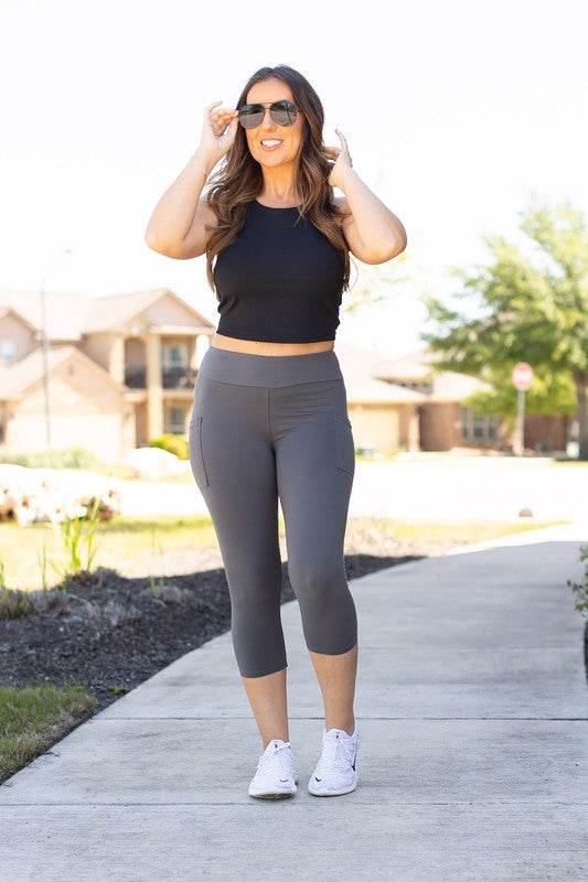 Charcoal CAPRI with POCKETS - Shop Style & More | Fresh Looks, Everyday Deals & Free Shipping