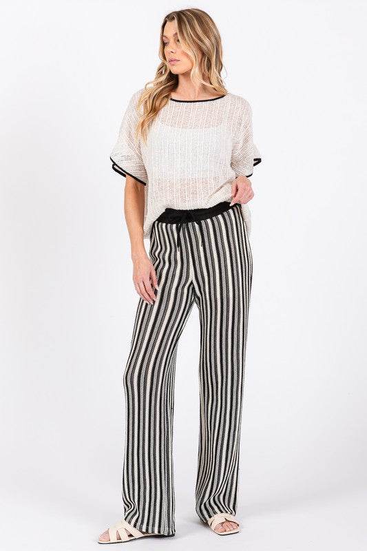 See-Through Stripe Knit Pants - Shop Style & More | Fresh Looks, Everyday Deals & Free Shipping