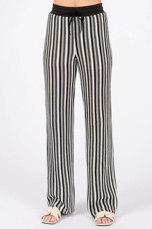 See-Through Stripe Knit Pants - Shop Style & More | Fresh Looks, Everyday Deals & Free Shipping