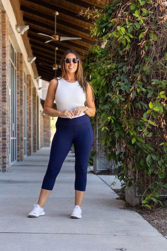 The Nova Navy CAPRI with Pocket Leggings - Shop Style & More | Fresh Looks, Everyday Deals & Free Shipping