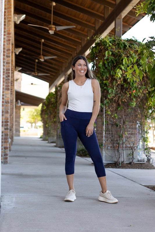 The Nova Navy CAPRI with Pocket Leggings - Shop Style & More | Fresh Looks, Everyday Deals & Free Shipping