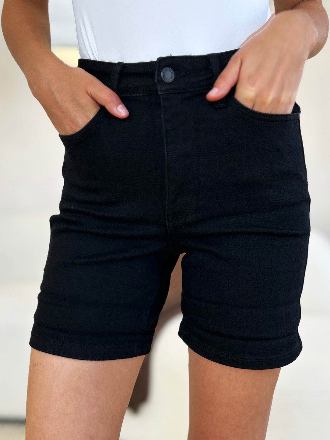 Judy Blue Full Size High Waist Tummy Control Cuffed Denim Shorts - Shop Style & More | Fresh Looks, Everyday Deals & Free Shipping