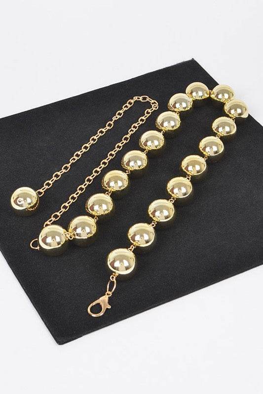 Oversize Metallic CCB Beads Fashion Chain Belt - Shop Style & More | Fresh Looks, Everyday Deals & Free Shipping