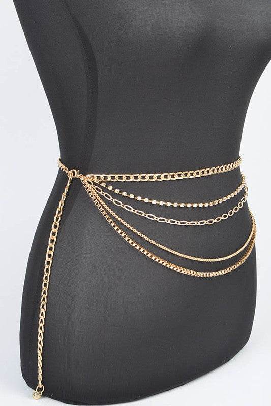 Plus Size Mix Chain Rhinestone Layered Chain Belt - Shop Style & More | Fresh Looks, Everyday Deals & Free Shipping