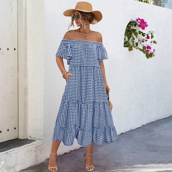 Summer Dress for Women Plaid Puff Sleeves Dress - Shop Style & More | Fresh Looks, Everyday Deals & Free Shipping