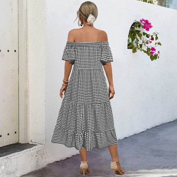 Summer Dress for Women Plaid Puff Sleeves Dress - Shop Style & More | Fresh Looks, Everyday Deals & Free Shipping