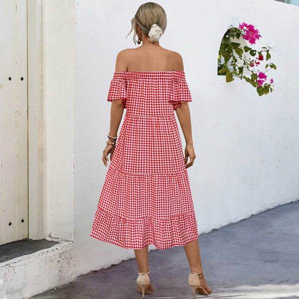 Summer Dress for Women Plaid Puff Sleeves Dress - Shop Style & More | Fresh Looks, Everyday Deals & Free Shipping