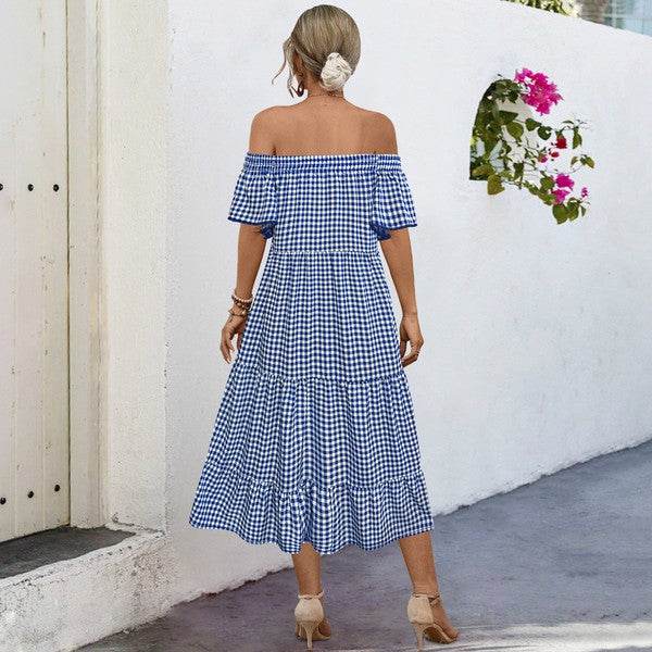 Summer Dress for Women Plaid Puff Sleeves Dress - Shop Style & More | Fresh Looks, Everyday Deals & Free Shipping