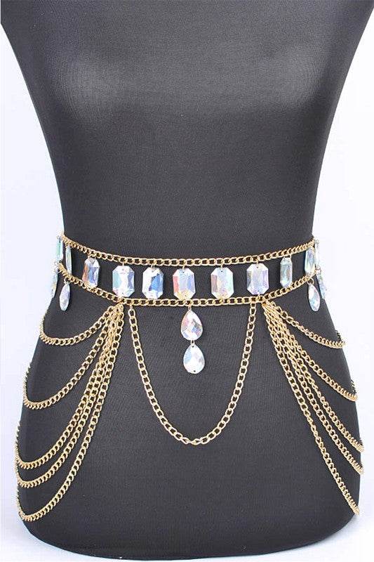 Oversize Acrylic Stone Layered Chain Belt - Shop Style & More | Fresh Looks, Everyday Deals & Free Shipping