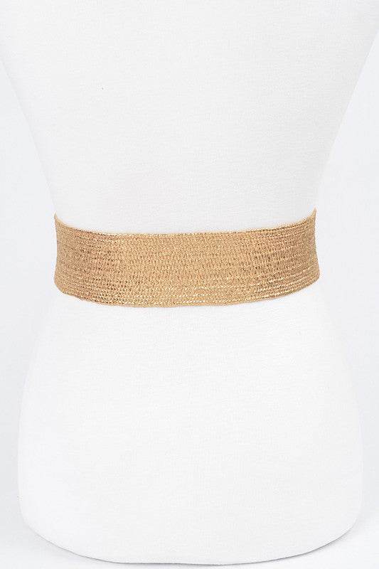 Plus Size Crystal Metallic Straw Elastic Belt - Shop Style & More | Fresh Looks, Everyday Deals & Free Shipping