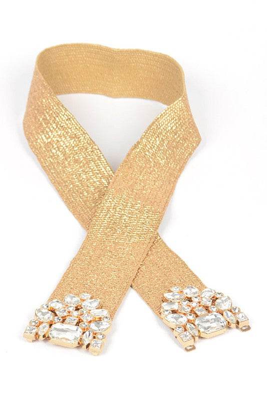 Plus Size Crystal Metallic Straw Elastic Belt - Shop Style & More | Fresh Looks, Everyday Deals & Free Shipping