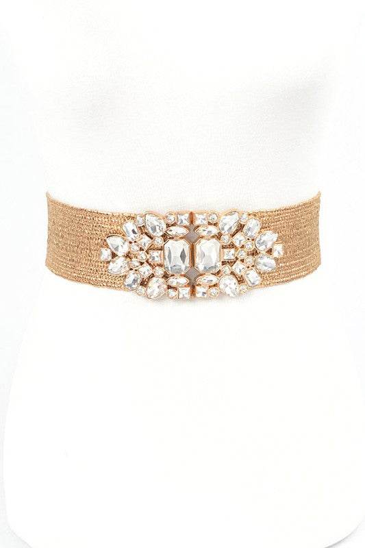 Plus Size Crystal Metallic Straw Elastic Belt - Shop Style & More | Fresh Looks, Everyday Deals & Free Shipping