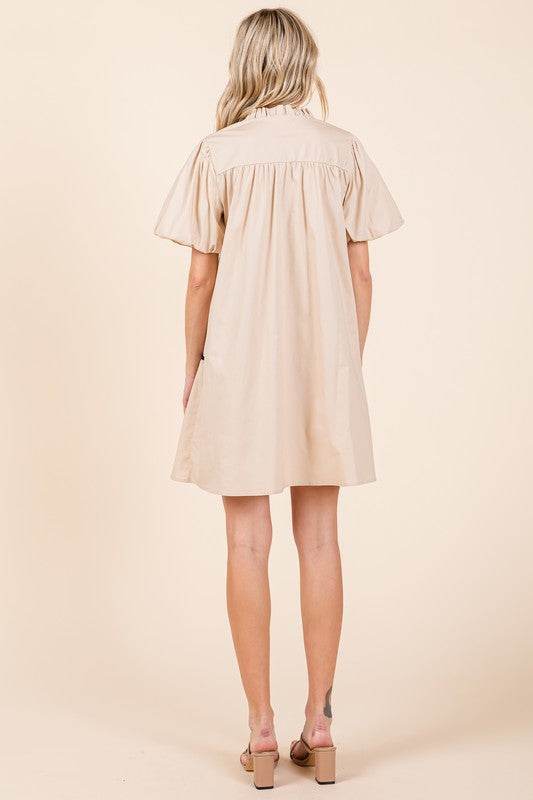 Piping Detailed Babydoll Mini Dress - Shop Style & More | Fresh Looks, Everyday Deals & Free Shipping