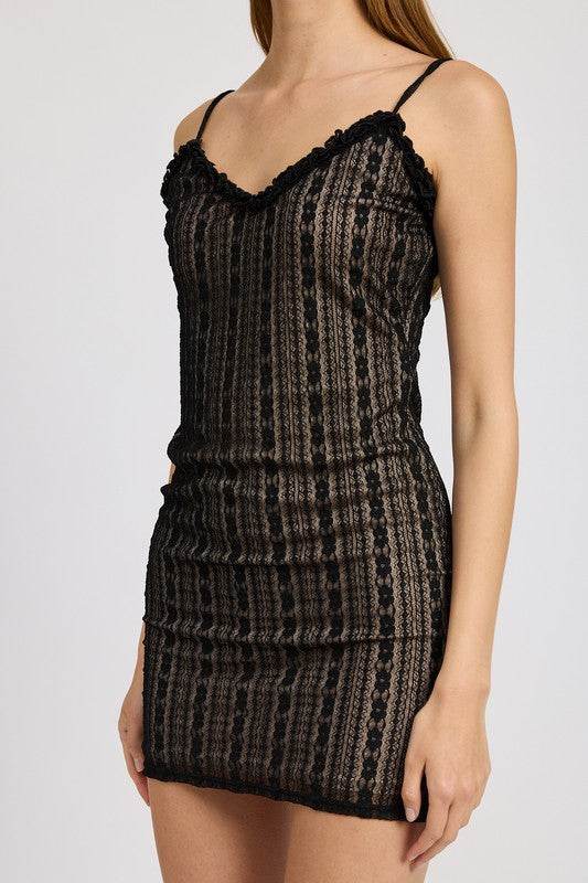 LACE MNI DRESS WITH RUFFLE DETAI - Shop Style & More | Fresh Looks, Everyday Deals & Free Shipping