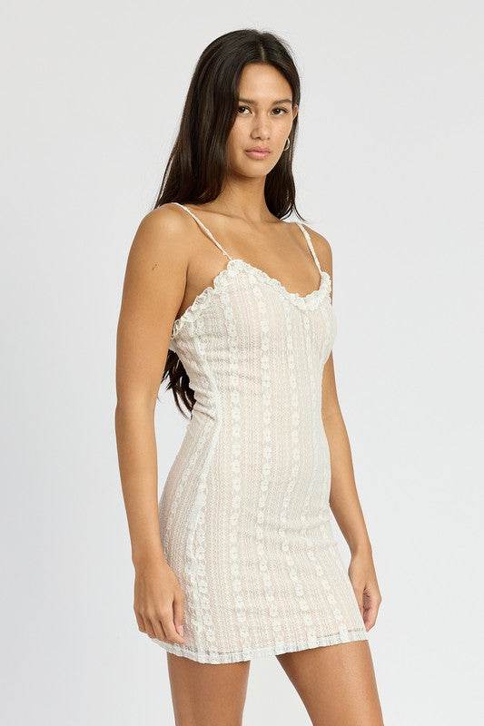 LACE MNI DRESS WITH RUFFLE DETAI - Shop Style & More | Fresh Looks, Everyday Deals & Free Shipping