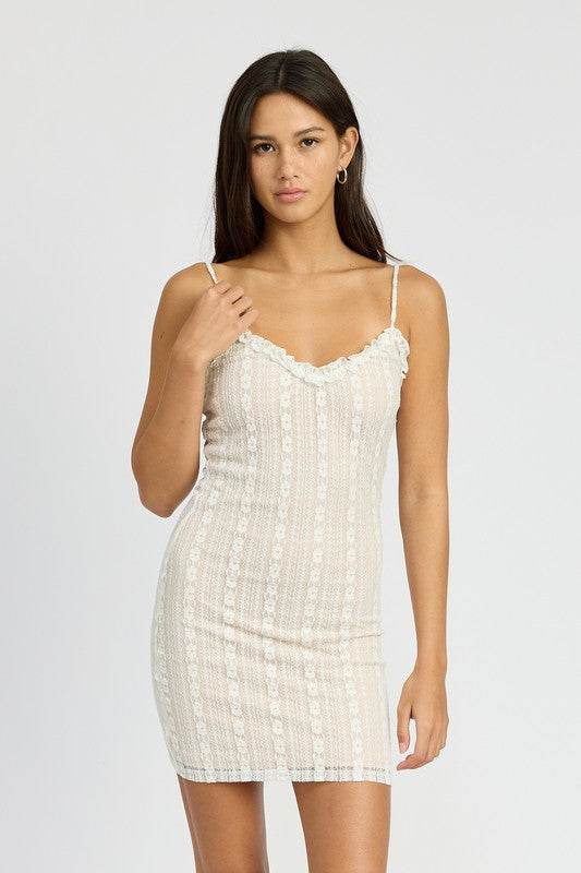 LACE MNI DRESS WITH RUFFLE DETAI - Shop Style & More | Fresh Looks, Everyday Deals & Free Shipping