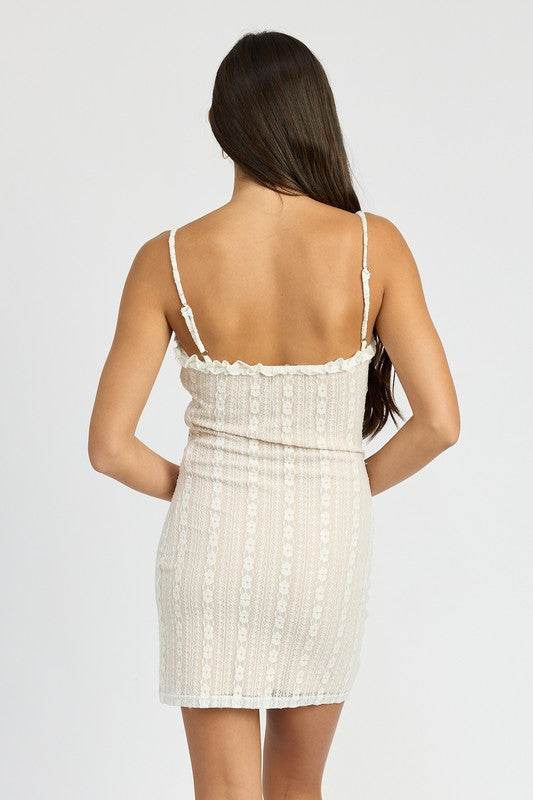 LACE MNI DRESS WITH RUFFLE DETAI - Shop Style & More | Fresh Looks, Everyday Deals & Free Shipping