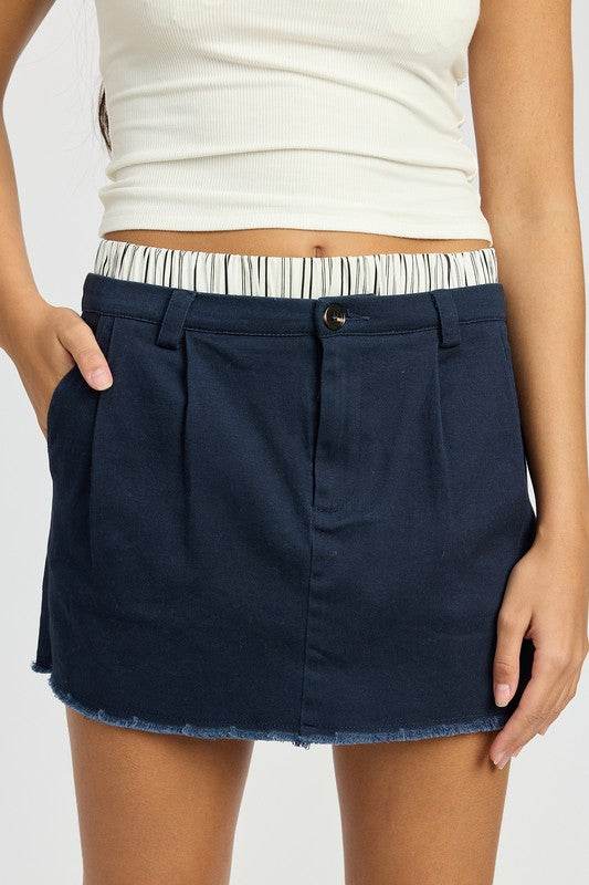 DOUBLE WAISTED HYBRID MINI SKIRT - Shop Style & More | Fresh Looks, Everyday Deals & Free Shipping