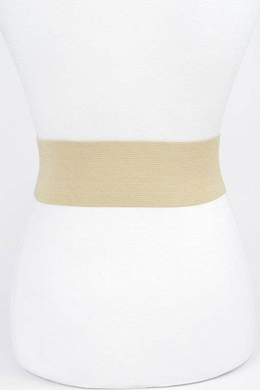 Metallic Faux Leather Elastic Fashion Wide Belt - Shop Style & More | Fresh Looks, Everyday Deals & Free Shipping