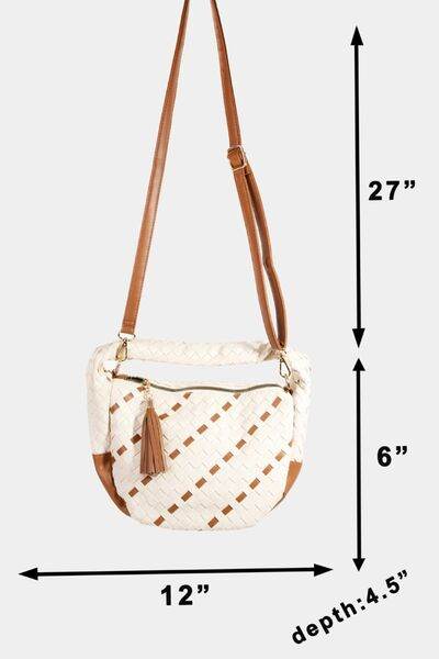 Fame Tassel Detail Weave Semi Circle Bag - Shop Style & More | Fresh Looks, Everyday Deals & Free Shipping