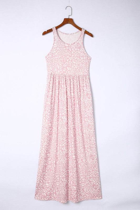 Leopard Dust Baby Pink Sleeveless maxi dress - Shop Style & More | Fresh Looks, Everyday Deals & Free Shipping