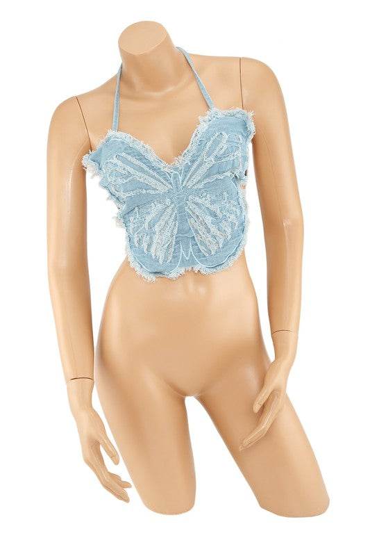 Denim Butterfly Bralette - Shop Style & More | Fresh Looks, Everyday Deals & Free Shipping