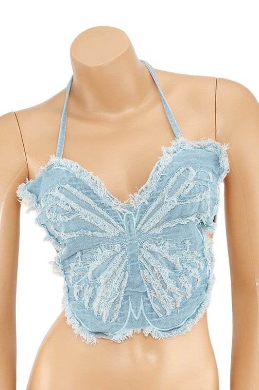 Denim Butterfly Bralette - Shop Style & More | Fresh Looks, Everyday Deals & Free Shipping