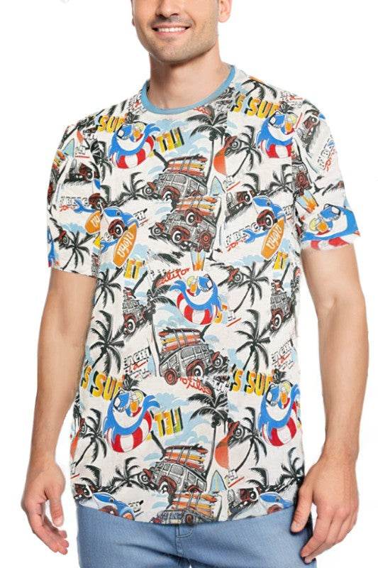 Allover Print Short Sleeve Tshirt - Shop Style & More | Fresh Looks, Everyday Deals & Free Shipping