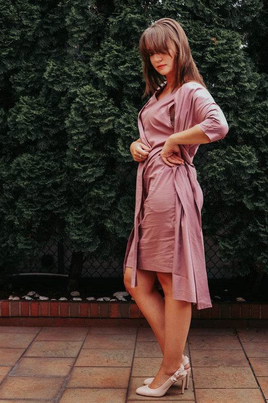 White Dress jacket 3/4 sleeve ties in front with p - Shop Style & More | Fresh Looks, Everyday Deals & Free Shipping