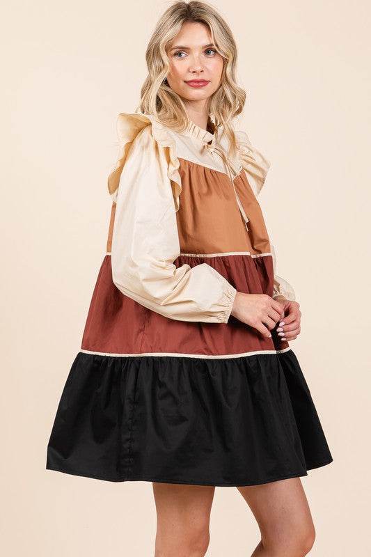 Tiered Color Block Mini Dress - Shop Style & More | Fresh Looks, Everyday Deals & Free Shipping