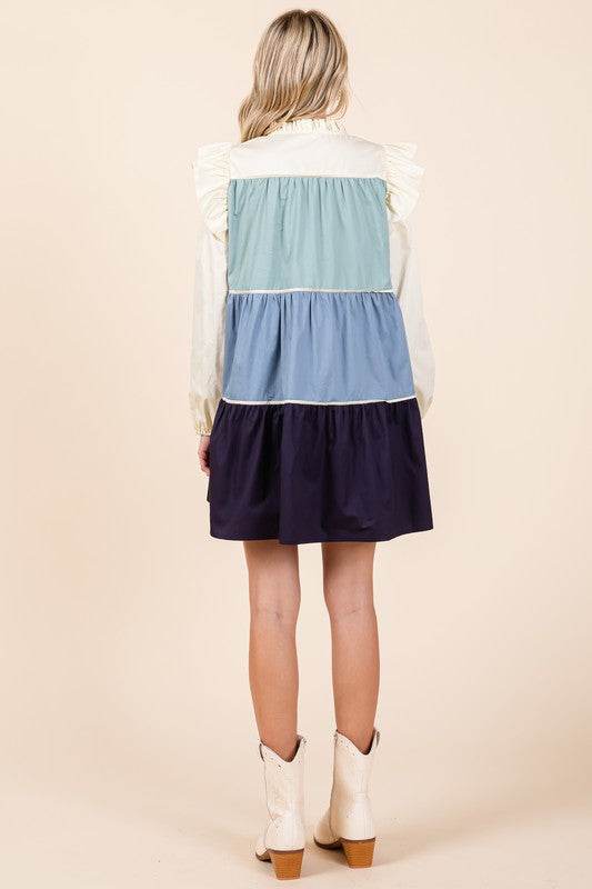 Tiered Color Block Mini Dress - Shop Style & More | Fresh Looks, Everyday Deals & Free Shipping