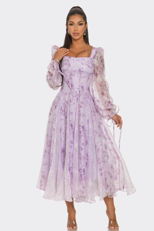 Lavender Blossom Puff Sleeve Dress - Shop Style & More | Fresh Looks, Everyday Deals & Free Shipping