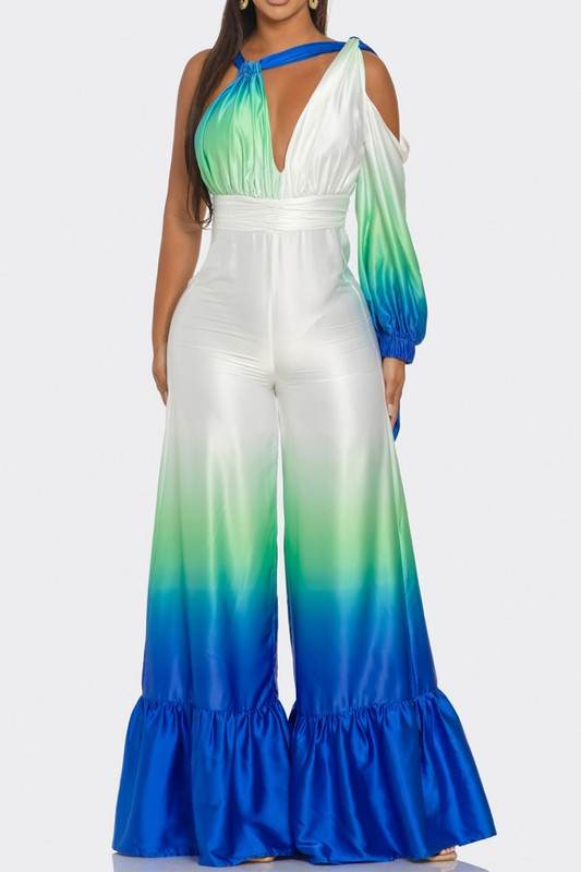 Ocean Satin Ombre Jumpsuit - Shop Style & More | Fresh Looks, Everyday Deals & Free Shipping