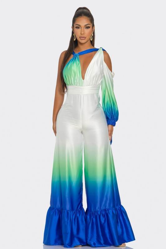 Ocean Satin Ombre Jumpsuit - Shop Style & More | Fresh Looks, Everyday Deals & Free Shipping