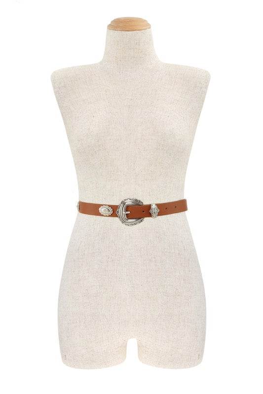 Etched Buckle Faux Leather Belt - Shop Style & More | Fresh Looks, Everyday Deals & Free Shipping
