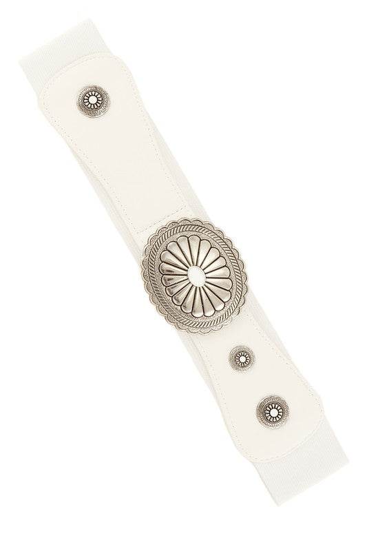 Floral Concho Buckle Elastic Belt - Shop Style & More | Fresh Looks, Everyday Deals & Free Shipping