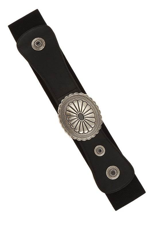 Floral Concho Buckle Elastic Belt - Shop Style & More | Fresh Looks, Everyday Deals & Free Shipping